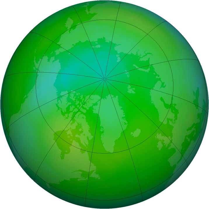 Arctic ozone map for August 1979